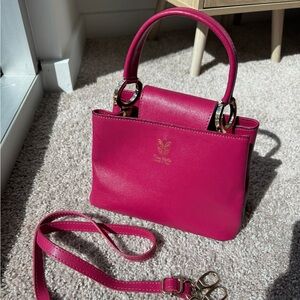 Fuchsia leather bag / Italian leather